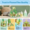 image:imagePicassoTiles Magnet Tiles Magnetic Building Blocks with 8 Construction Vehicles Crank Truck Excavator Bulldozer Road Roller Concrete Mixer Tractor Dump Truck Forklift Toys Learning Kids Ages 3 PTQ11Safari