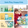 image:imagePicassoTiles Magnet Tiles Magnetic Building Blocks with 8 Construction Vehicles Crank Truck Excavator Bulldozer Road Roller Concrete Mixer Tractor Dump Truck Forklift Toys Learning Kids Ages 3 PTQ11Metro City Hospital