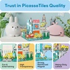 image:imagePicassoTiles Magnet Tiles Magnetic Building Blocks with 8 Construction Vehicles Crank Truck Excavator Bulldozer Road Roller Concrete Mixer Tractor Dump Truck Forklift Toys Learning Kids Ages 3 PTQ11Metro City Hospital