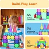 image:imagePicassoTiles Magnetic Brick Tiles STEM Creative Magnetic Tiles Building Block Set Building Brick Construction Toy Socket Spikes Toys Accessory Educational Imaginative Learning Kit Stacking Set63pcs With 2 Character