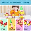 image:imagePicassoTiles Magnetic Building Block Quarter Round and Window Set Magnet Construction Toy Educational Kit Engineering STEM Learning Playset Child Brain Development Stacking Blocks PlayboardsSquare Triangle 12 Pc