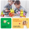 image:imagePicassoTiles Magnetic Building Block Quarter Round and Window Set Magnet Construction Toy Educational Kit Engineering STEM Learning Playset Child Brain Development Stacking Blocks PlayboardsSquare Triangle 12 Pc