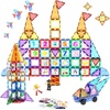 image:imagePicassoTiles Magnetic Building Blocks with Tiles and Educational Artwork Graphic Clickin Inserts Magnet Construction Toy Set STEM Learning Kit Playset Child Brain Development PT56121pcs Car Truckfigureseducational Tiles