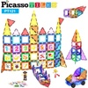 image:imagePicassoTiles Magnetic Building Blocks with Tiles and Educational Artwork Graphic Clickin Inserts Magnet Construction Toy Set STEM Learning Kit Playset Child Brain Development PT56121pcs Car Truckfigureseducational Tiles