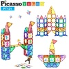 image:imagePicassoTiles Magnetic Building Blocks with Tiles and Educational Artwork Graphic Clickin Inserts Magnet Construction Toy Set STEM Learning Kit Playset Child Brain Development PT56121pcs Car Truckfigureseducational Tiles