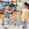 image:imagePicassoTiles Magnetic Building Blocks with Tiles and Educational Artwork Graphic Clickin Inserts Magnet Construction Toy Set STEM Learning Kit Playset Child Brain Development PT56121pcs Car Truckfigureseducational Tiles