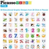 image:imagePicassoTiles Magnetic Building Blocks with Tiles and Educational Artwork Graphic Clickin Inserts Magnet Construction Toy Set STEM Learning Kit Playset Child Brain Development PT5656pcs Educational Tiles