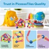 image:imagePicassoTiles Magnetic Building Stick Block Construction Set with Storage Bin Colorful 3D STEM Toy Blocks Bar Balls amp Rods Montessori Educational for All Ages Puzzle Toy for Boys amp Girls PTX50