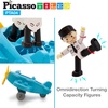 image:imagePicassoTiles Magnetic Figures 5 Piece Vehicle and Action Figure Set Including School Bus Car Truck and 2 Drivers Magnet Expansion Pack Toddler Toy Kit Pretend Playset for Construction Building BlockPilots