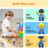 image:imagePicassoTiles Magnetic Figures 5 Piece Vehicle and Action Figure Set Including School Bus Car Truck and 2 Drivers Magnet Expansion Pack Toddler Toy Kit Pretend Playset for Construction Building BlockLaw Enforcement