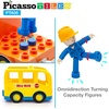 image:imagePicassoTiles Magnetic Figures 5 Piece Vehicle and Action Figure Set Including School Bus Car Truck and 2 Drivers Magnet Expansion Pack Toddler Toy Kit Pretend Playset for Construction Building BlockDrivers