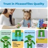 image:imagePicassoTiles Magnetic Figures 5 Piece Vehicle and Action Figure Set Including School Bus Car Truck and 2 Drivers Magnet Expansion Pack Toddler Toy Kit Pretend Playset for Construction Building BlockNinja