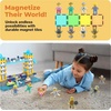 image:imagePicassoTiles Magnetic Figures 5 Piece Vehicle and Action Figure Set Including School Bus Car Truck and 2 Drivers Magnet Expansion Pack Toddler Toy Kit Pretend Playset for Construction Building BlockKing and Knights