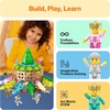 image:imagePicassoTiles Magnetic Figures 5 Piece Vehicle and Action Figure Set Including School Bus Car Truck and 2 Drivers Magnet Expansion Pack Toddler Toy Kit Pretend Playset for Construction Building BlockKing and Knights