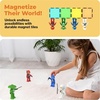 image:imagePicassoTiles Magnetic Figures 5 Piece Vehicle and Action Figure Set Including School Bus Car Truck and 2 Drivers Magnet Expansion Pack Toddler Toy Kit Pretend Playset for Construction Building BlockNinja