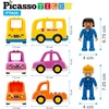 image:imagePicassoTiles Magnetic Figures 5 Piece Vehicle and Action Figure Set Including School Bus Car Truck and 2 Drivers Magnet Expansion Pack Toddler Toy Kit Pretend Playset for Construction Building BlockDrivers