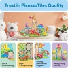 image:imagePicassoTiles Magnetic Tiles Magnet Tile Building Blocks Printed Fall Farm Themed Animal Toy Set with 8 Farmyard Animals Character Action Figures STEM Learning Playset for Kids Ages 3 PTQ27Dinosaur World Themed