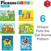 image:imagePicassoTiles Pete The Cat 80pc Magnetic Board Game Puzzle Playset Reusable Mix amp Match Cartoon Toy with Storytelling STEM Learning Activity Book and Storage Educational Kids Toys for Ages 3 PTC02Pete the Cat Mix and Match