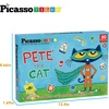 image:imagePicassoTiles Pete The Cat 80pc Magnetic Board Game Puzzle Playset Reusable Mix amp Match Cartoon Toy with Storytelling STEM Learning Activity Book and Storage Educational Kids Toys for Ages 3 PTC02Pete the Cat Board