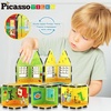 image:imagePicassoTiles Pete The Cat 80pc Magnetic Board Game Puzzle Playset Reusable Mix amp Match Cartoon Toy with Storytelling STEM Learning Activity Book and Storage Educational Kids Toys for Ages 3 PTC02Pete the Cat Double House