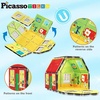 image:imagePicassoTiles Pete The Cat 80pc Magnetic Board Game Puzzle Playset Reusable Mix amp Match Cartoon Toy with Storytelling STEM Learning Activity Book and Storage Educational Kids Toys for Ages 3 PTC02Pete the Cat Double House