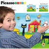 image:imagePicassoTiles Pete The Cat 80pc Magnetic Board Game Puzzle Playset Reusable Mix amp Match Cartoon Toy with Storytelling STEM Learning Activity Book and Storage Educational Kids Toys for Ages 3 PTC02Pete the Cat Board