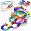 image:imagePicassoTiles 100 Piece Magnetic Tiles Race Track Toy Creative Building Set  Ages 3 premium BPAfree materials promotes hand eye coordination sharpens fine motor control boosts spatial logic skills100 Pcs Race Car Track Set