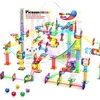 image:imagePicassoTiles 100 Piece Marble Run Magnetic Tiles Race Track STEM Ages 3  BPAfree ABS plastic reinforced edges curved slopes and Uturns steel balls included openended maze layouts shared play120 Piece Marble Run