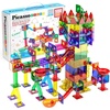 image:imagePicassoTiles 100 Piece Marble Run Magnetic Tiles Race Track STEM Ages 3  BPAfree ABS plastic reinforced edges curved slopes and Uturns steel balls included openended maze layouts shared play100 Piece Marble Run