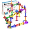 image:imagePicassoTiles 100 Piece Marble Run Magnetic Tiles Race Track STEM Ages 3  BPAfree ABS plastic reinforced edges curved slopes and Uturns steel balls included openended maze layouts shared play50 Piece Marble Run