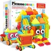 image:imagePicassoTiles 120pcs Hedgehog Interlocking Building Blocks Tiles Construction Toy Set Learning Playset STEAM Development Preschool Kindergarten Toy for Kids Age3 PTB120  Soft rubbery texture easyconnect forms BPAfree amp leadsafe material 20 3D designs handeye coordination amp sortingMulticolored