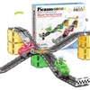 image:imagePicassoTiles 50 Piece Race Car Track Magnetic Tiles STEM Set with LED Cars  16 pillars 4 ramps build multilayer elevation BPAfree nontoxic materials sparks STEAM creativity expands collectionRace Car With Figures and Cars