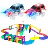 image:imagePicassoTiles 50 Piece Race Car Track Magnetic Tiles STEM Set with LED Cars  16 pillars 4 ramps build multilayer elevation BPAfree nontoxic materials sparks STEAM creativity expands collection50 Piece Race Car