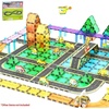 image:imagePicassoTiles Dinosaur Magnetic Tiles Racecar Track with 8 Magnet Tile Dino Toys 2 Cars Street Sign Accessory Kit Construction Building Blocks Educational Picasso Toy for Kids Ages 3 and up PTR0216 Pcs Speedway