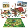 image:imagePicassoTiles Dinosaur Play Mat Toys 32pc Dino Playset STEM Activity Learning Kit STEAM Toy with Educational Book 21 Action Figures TRex Triceratops Velociraptor Trees Rocks for Kids 3 PTD1132pc Dinosaur Playset