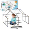 image:imagePicassoTiles Fort Building Kit 376 Pieces Kids STEM Educational Learning Construction Play Toy Indoor and Outdoor DIY Build Forts Castles Tents Playhouse with Cloth Cover Print Boy Girl Ages 5 PTC126Multipurpose Fort and Tunnel Structure