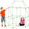 image:imagePicassoTiles Fort Building Kit 376 Pieces Kids STEM Educational Learning Construction Play Toy Indoor and Outdoor DIY Build Forts Castles Tents Playhouse with Cloth Cover Print Boy Girl Ages 5 PTC126Glowinthedark Tunnel Tent