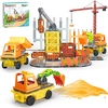 image:imagePicassoTiles Magnet Tiles Building Block 2in1 Excavator amp Backhoe Brick Compatible Construction Playset with Car Base Magnetic Character Action Figure STEM Educational Learning Toy Kit Age 3 PTU045in1