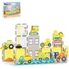 image:imagePicassoTiles Magnet Tiles Building Block 2in1 Excavator amp Backhoe Brick Compatible Construction Playset with Car Base Magnetic Character Action Figure STEM Educational Learning Toy Kit Age 3 PTU04Construction