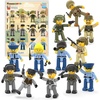 image:imagePicassoTiles Magnetic Figures 5 Piece Vehicle and Action Figure Set Including School Bus Car Truck and 2 Drivers Magnet Expansion Pack Toddler Toy Kit Pretend Playset for Construction Building BlockLaw Enforcement