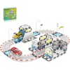 image:imagePicassoTiles Magnetic Tile Race Car Track Building Set with 2 Trucks Street Signs Stadium Accessories Construction Toy for Kids Age 3 Plus STEAM Learning Track Tiles Kit Motor Skills Creativity PTQ05