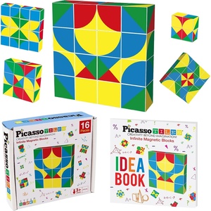 image:imagePicassoTiles 1 Infinite Magnetic Puzzle Game Magic Pixy Cube Puzzles Brain Teaser Set wFree Ideabook Kids Toy Magnet Pattern Block Matching Card Challenge Toys Inspiration STEM Learning PTC16