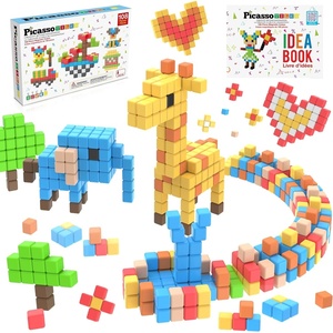 image:imagePicassoTiles 102pcs Pixel Magnetic Puzzle Cube 1 Pixel Mix amp Match Toys with Ideabook STEM Education Learning Building Block Magnets Construction ToySet Stacking Creative Kit for Kids Age 3 PMC102108pcs Puzzle Cubes