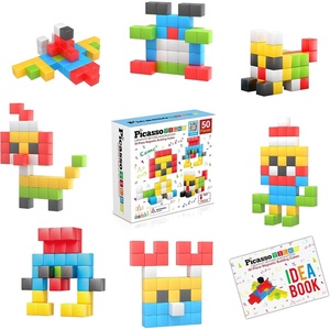 image:imagePicassoTiles 102pcs Pixel Magnetic Puzzle Cube 1 Pixel Mix amp Match Toys with Ideabook STEM Education Learning Building Block Magnets Construction ToySet Stacking Creative Kit for Kids Age 3 PMC10250pc