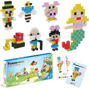 image:imagePicassoTiles 102pcs Pixel Magnetic Puzzle Cube 1 Pixel Mix amp Match Toys with Ideabook STEM Education Learning Building Block Magnets Construction ToySet Stacking Creative Kit for Kids Age 3 PMC102200pc