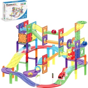 image:imagePicassoTiles 2pcs Magnetic Toy Car Set Highly Detailed Compatible with Magnet Race Track STEM Truck Replacement Accessories Educational Construction Building Kits for Toddlers Boys amp Girls Ages 3121pc 3in1 Race Track Set