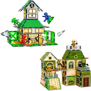 image:imagePicassoTiles 60pc Magnetic Building Block Magnet Tile Toy Shop Theme Pretend Play Construction Kit Reconfigurable Printed Structure DoubleSided Printing Education STEM Learning Playset Ages 3 PTQ50Ninja  Troop