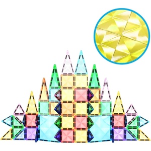 image:imagePicassoTiles 71pc Mini Diamond Series Winter Ice Theme Magnetic Tile Building Blocks 2 Character Action Figures Travel Size OntheGo Magnet Construction Toy Set STEM Development Kit Ages 3 PTM7160pcs Mini