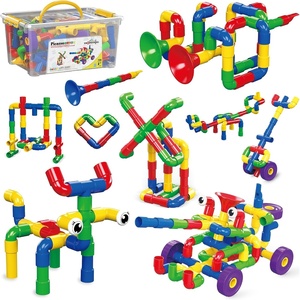 image:imagePicassoTiles 8 Styles Interlocking Sensory Toys Wooden Burr Cube Ball and Barrels Logic Skill Genius Puzzle Brain Teaser Games amp Intellectual 3D Assembling Educational Toy Set for Kids amp Adults PTP08136pcs Tubular Pipes  Spout