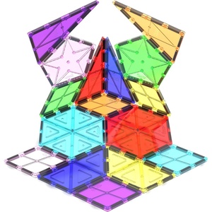 image:imagePicassoTiles 80 Pcs Magnetic Building Tiles Magnet Building Block Toys WCar Diamond Educational Construction Playset Toy for STEM Sensory Gifts Kid Brain Development Stacking Blocks Construction SetMulticolored